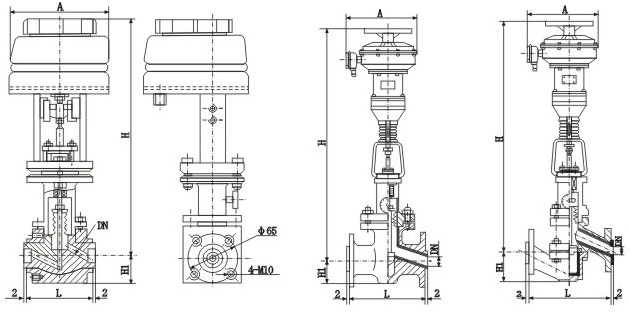 Z41衬氟调节阀外形图